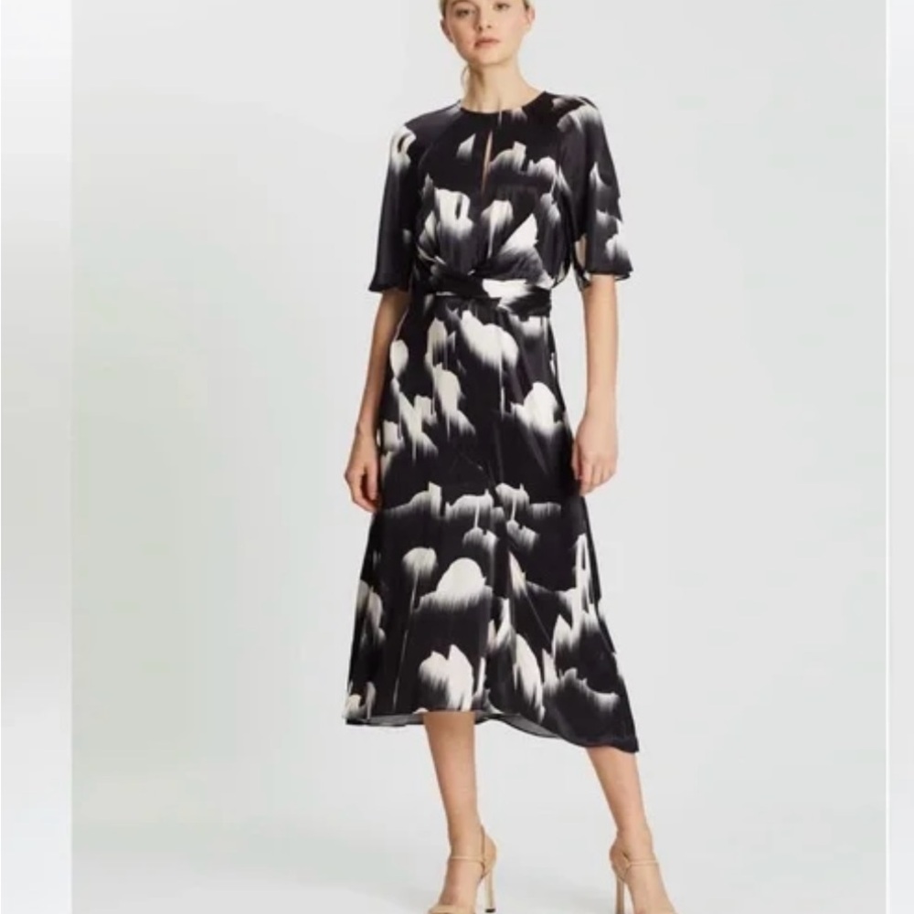 Reiss Monochrome Midi Dress